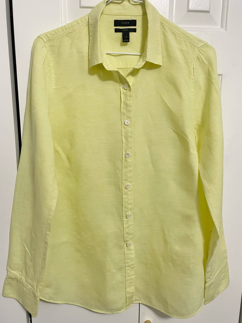 J. Crew Light Yellow Linen Button-Down Shirt